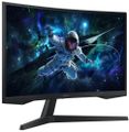 Samsung Odyssey/G55C/27"/VA/QHD/165Hz/1ms/Black/2R LED monitor, herní, prohnutý, 26,9", VA, 2560×1440, 16:9, 165Hz, 1ms, 300cd/m2, 2500:1, HDMI, DisplayPort, VESA, en. tr. F, cerný