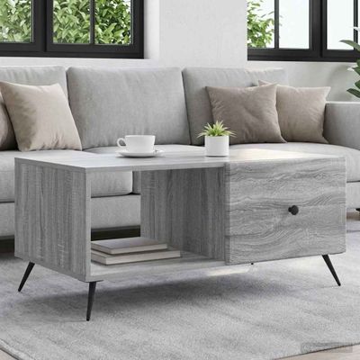 vidaXL Konferenčný stolík Sivá sonoma 90 x 50 x 40 cm Kompozitné drevo