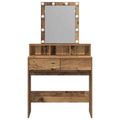 vidaXL Toaletný stolík Staré drevo 80 x 41 x 144.5 cm Kompozitné drevo