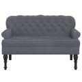 vidaXL Lavička s operadlom tmavosivá 119,5x64,5x75 cm zamat