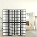 vidaXL Skladací paraván so 4 panelmi japonský štýl 160x170 cm čierny