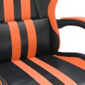 vidaXL Otočná herná stolička s podnožkou čierna a oranžová umelá koža