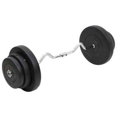 vidaXL Zakrivená obojručná činka so závažiami 60 kg
