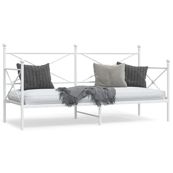 VidaXL Denná posteľ bez matraca Biela 75x190 cm Oceľ