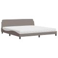 vidaXL Posteľ s matracom Dover sivohnedá 200x200 cm látka
