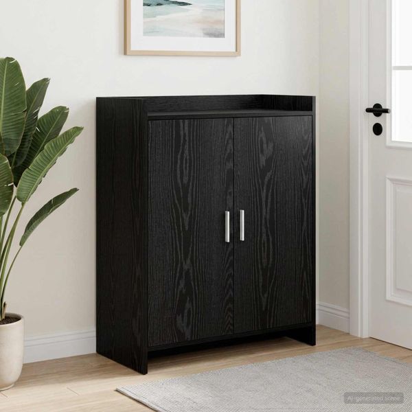 vidaXL Skriňa na topánky Čierny dub 73,5 x 36 x 92 cm Kompozitné drevo