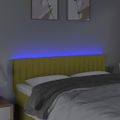 vidaXL Čelo postele s LED zelené 144x5x78/88 cm látka