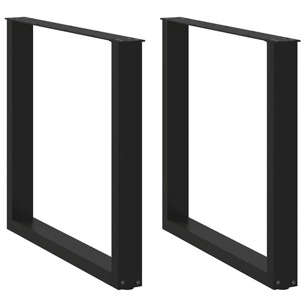 vidaXL Nohy k jedálenskému stolu v tvare U, 2 ks, čierne, 80 x (72-73) cm, oceľové