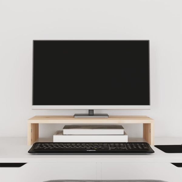 vidaXL Stojan na monitor 50x27x10 cm masívna borovica