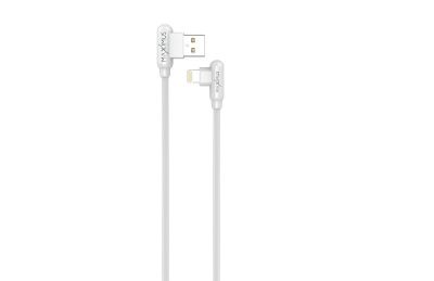 Kábel mx corner fast charge lightning 2.4a/1m, biely angulárny