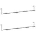 vidaXL Záclonové koľajnice 2 ks biele a strieborné 40-60 cm hliník