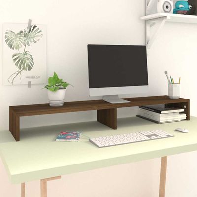 vidaXL Stojan na monitor hnedý dub 110x23,5x9 cm spracované drevo