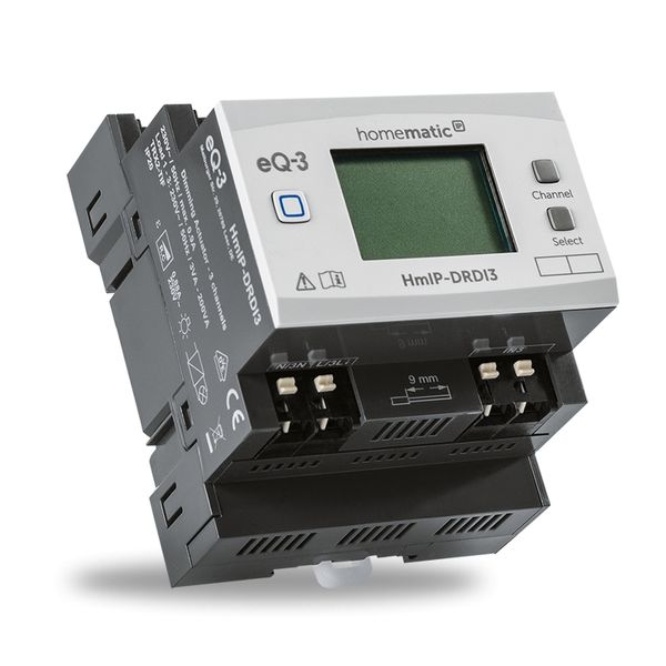 Homematic IP Stmievací akčný člen s LCD - na DIN lištu, 3 kanály - HmIP-DRDI3