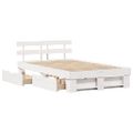 vidaXL Rám postele Biela 140 x 190 cm Masívne borovicové drevo