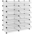 vidaXL Stojan na topánky priehľadný 94,5x36,5x106 cm PP