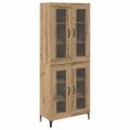 vidaXL Highboard Remeselný dub 69,5 x 34 x 180 cm Kompozitné drevo