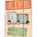 vidaXL Nástenný vešiak na kabáty so 6 háčikmi, 120x40 cm, LIVE LIFE