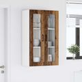 vidaXL Nástenný sklenený kabinet LUCCA Staré drevo 60 x 31 x 100 cm