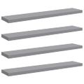 vidaXL Plávajúce nástenné police 4 ks, sivé 120x23,5x3,8 cm, MDF