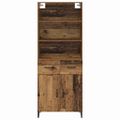 vidaXL Highboard Staré drevo 69,5 x 34 x 180 cm Kompozitné drevo