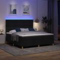 vidaXL LED box s pružinami s čelnou doskou Čierna 180 x 200 cm látka