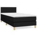 vidaXL Posteľný rám boxspring s matracom čierny 90x190 cm látka