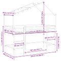 vidaXL Vyvýšená posteľ rebrík strecha biela 90x200 cm masívna borovica