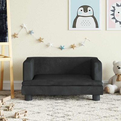 vidaXL Detská pohovka čierna 60x40x30 zamat