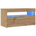 vidaXL TV skrinky s LED svetlami 2 ks dub artisan kompozitné drevo