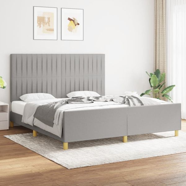 vidaXL Posteľ bez matraca bledosivý 180x200 cm látka