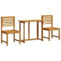 vidaXL Záhradný bistro set 3 ks Hnedá Pevné akáciové drevo