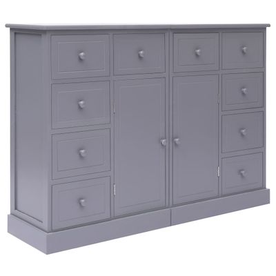 vidaXL Komoda s 10 zásuvkami sivá 113x30x79 cm drevená