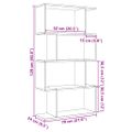 vidaXL Rozdeľovacia knižnica 4-posch.dymový dub 70x24x129cm komp.drevo
