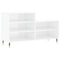 vidaXL Botník lesklý biely 102x36x60 cm spracované drevo