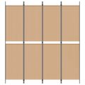 vidaXL Rozdeľovač miestnosti Béžová 200 x 220 cm Látka
