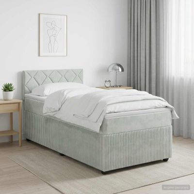 vidaXL Posteľ boxspring s matracom Svetlosivá 80 x 200 cm Zamat