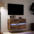 vidaXL TV nástenné skrinky s LED svetlami 2 ks dymový dub 41x31x45 cm