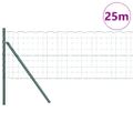 vidaXL Euro plotový základ 25 x 0,4 m PVC potiahnutá oceľ Zelená
