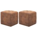 vidaXL Nočné stolíky 2 ks hnedé 30x30x30 cm umelá semišová koža