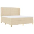 vidaXL Posteľ s pružinovým rámom Krémová 200 x 180 cm látka