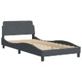 vidaXL Rám postele Dover tmavosivý 100x203 cm zamat