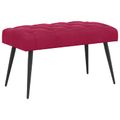 vidaXL Lavica s gombíkovým prešívaním Víno červené 80 x 40 x 46 cm