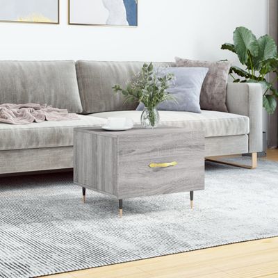 vidaXL Konferenčný stolík sivý dub sonoma 50x50x40cm spracované drevo