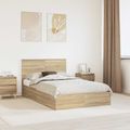 vidaXL Úložná posteľ Sonoma dub 135 x 190 cm Kompozitné drevo