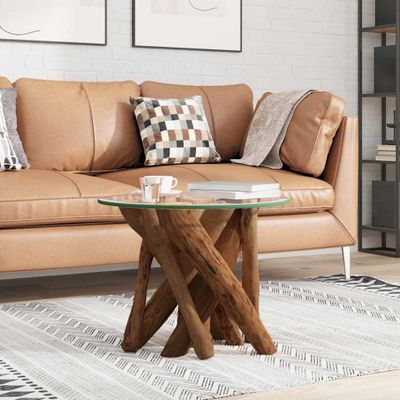 vidaXL Konferenčný stolík z masívneho teakového dreva, 60 cm