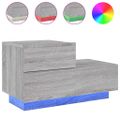 vidaXL Nočný stolík s LED svetlami sivý sonoma 70x36x40,5 cm