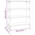 vidaXL Knižnica sivý dub sonoma 80x33x100 cm spracované drevo a oceľ