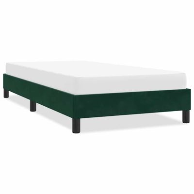 vidaXL Rám postele bez matraca Tmavo zelená 100x220 cm Zamat