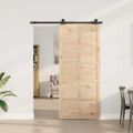 vidaXL Posuvné dvere 80 x 208 cm Borovicový masív Prírodná