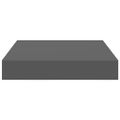 vidaXL Plávajúce nástenné police 2 ks, lesklé sivé 23x23,5x3,8cm, MDF